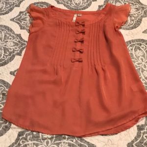 Lauren Conrad bow button blouse